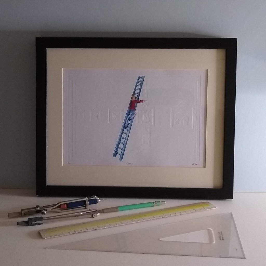 Embossed tetra pak print man hanging pictures