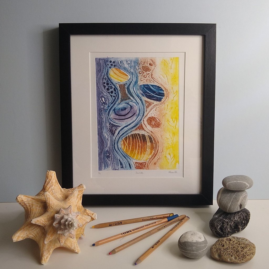 Pebble on beach print unique print