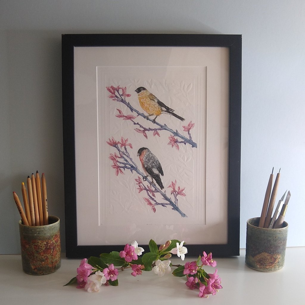 Hand printed original Embossed print