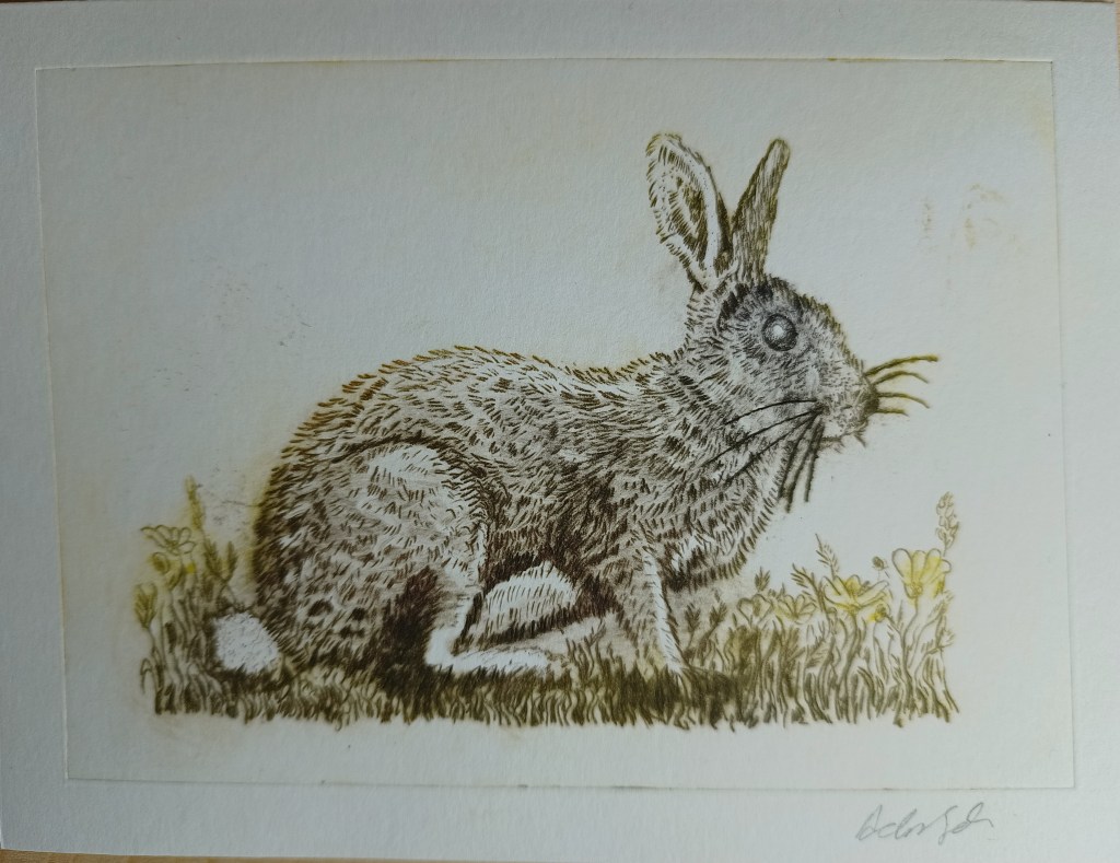 Unique Hand print card of Rabbit