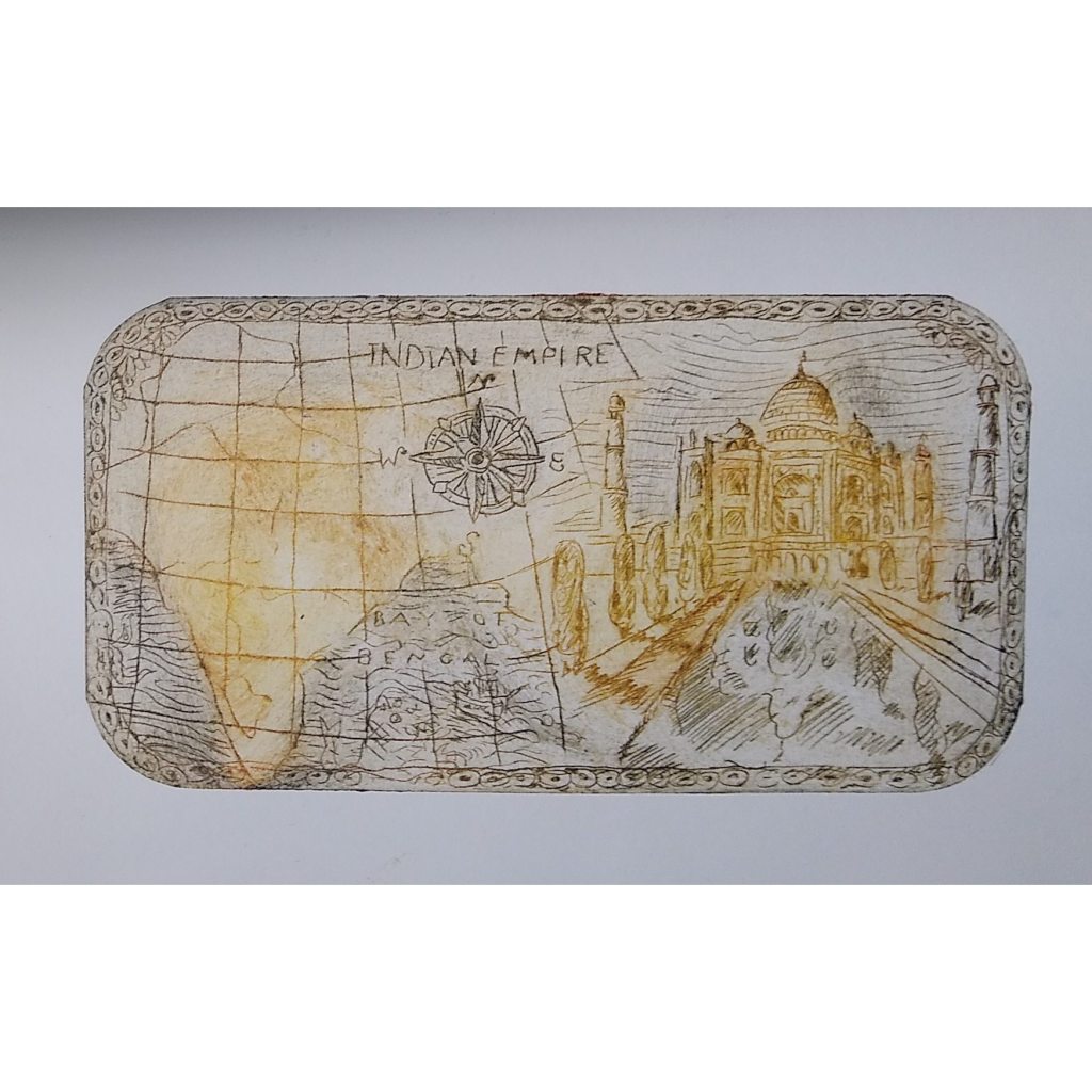 Collagraph print from a takeaway lid