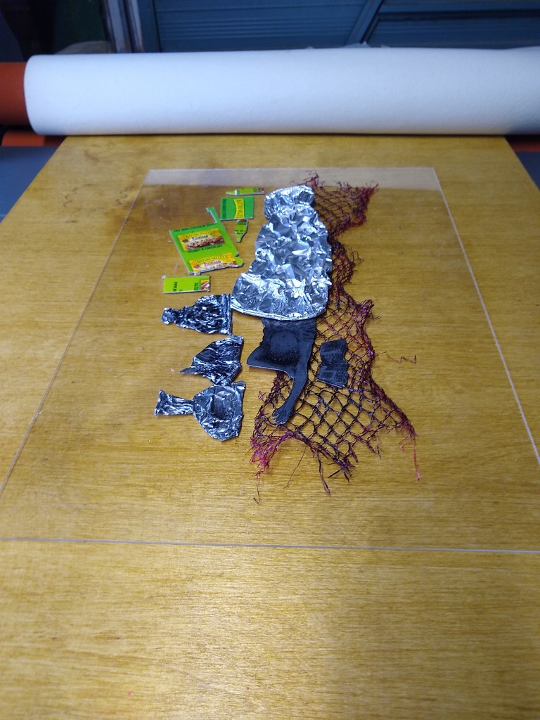 Using recycled materials to print with on a cold laminate