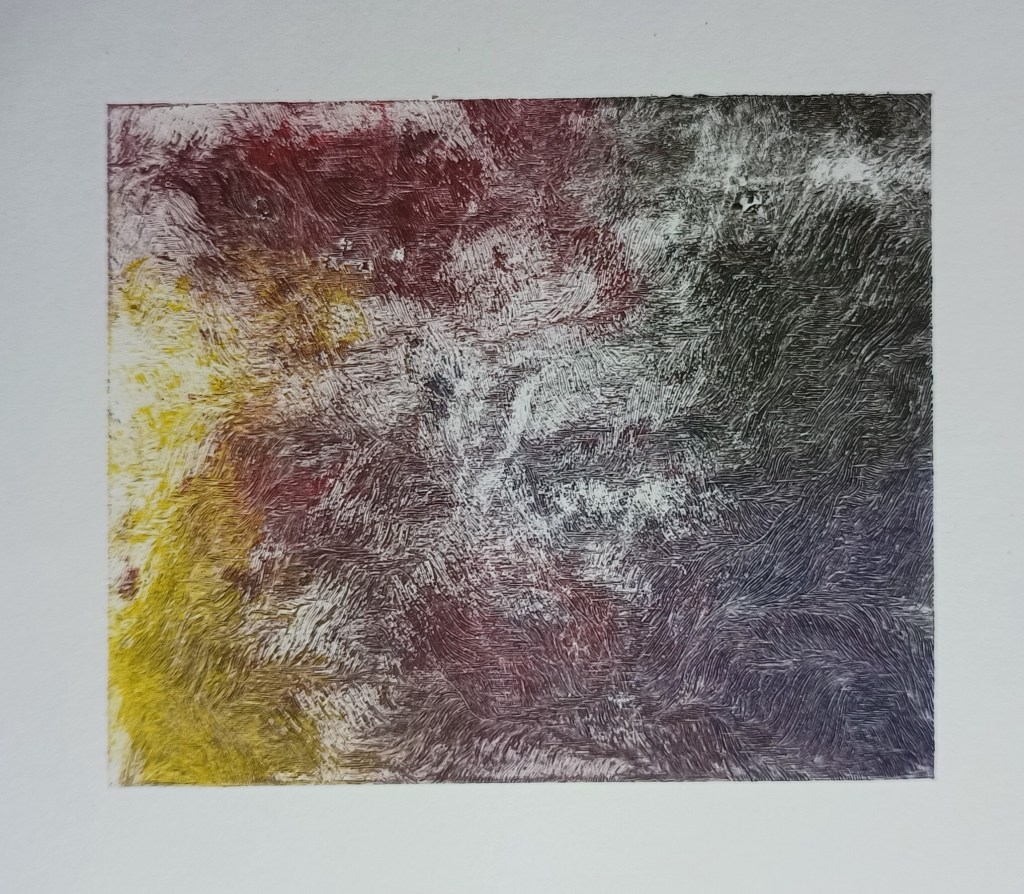 Wallpaper Relief print using Akua intaglio inks